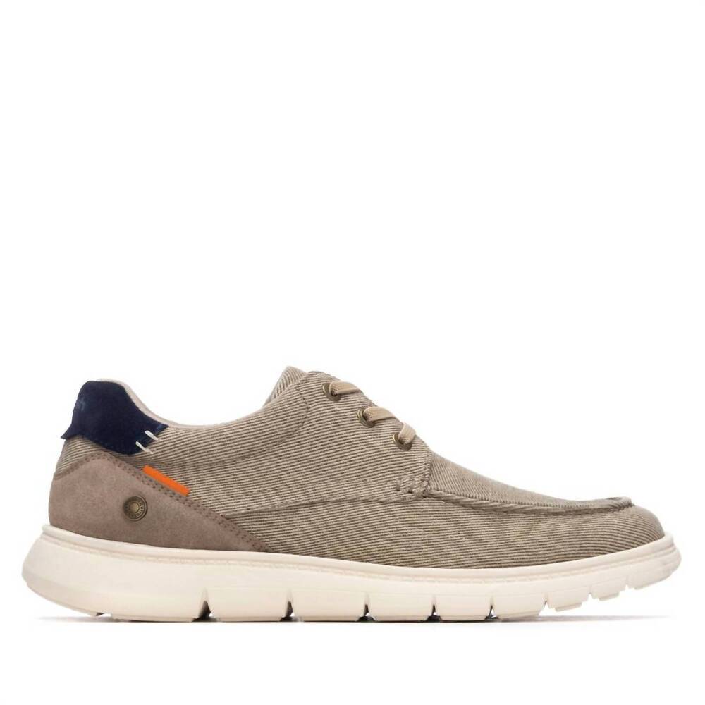 NEW XTI men's ultra light comfort boat shoes in taupe